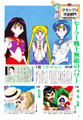 Sailor Moon, Mars, Mercury
Animage
May 1993
